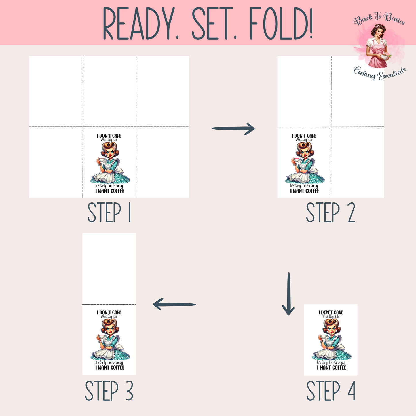 Vintage-Inspired "I Don't Care What Day It Is...I'm Tired I'm Grumpy - I WANT COFFEE" Cotton Tea Towel - Humorous Kitchen Decor