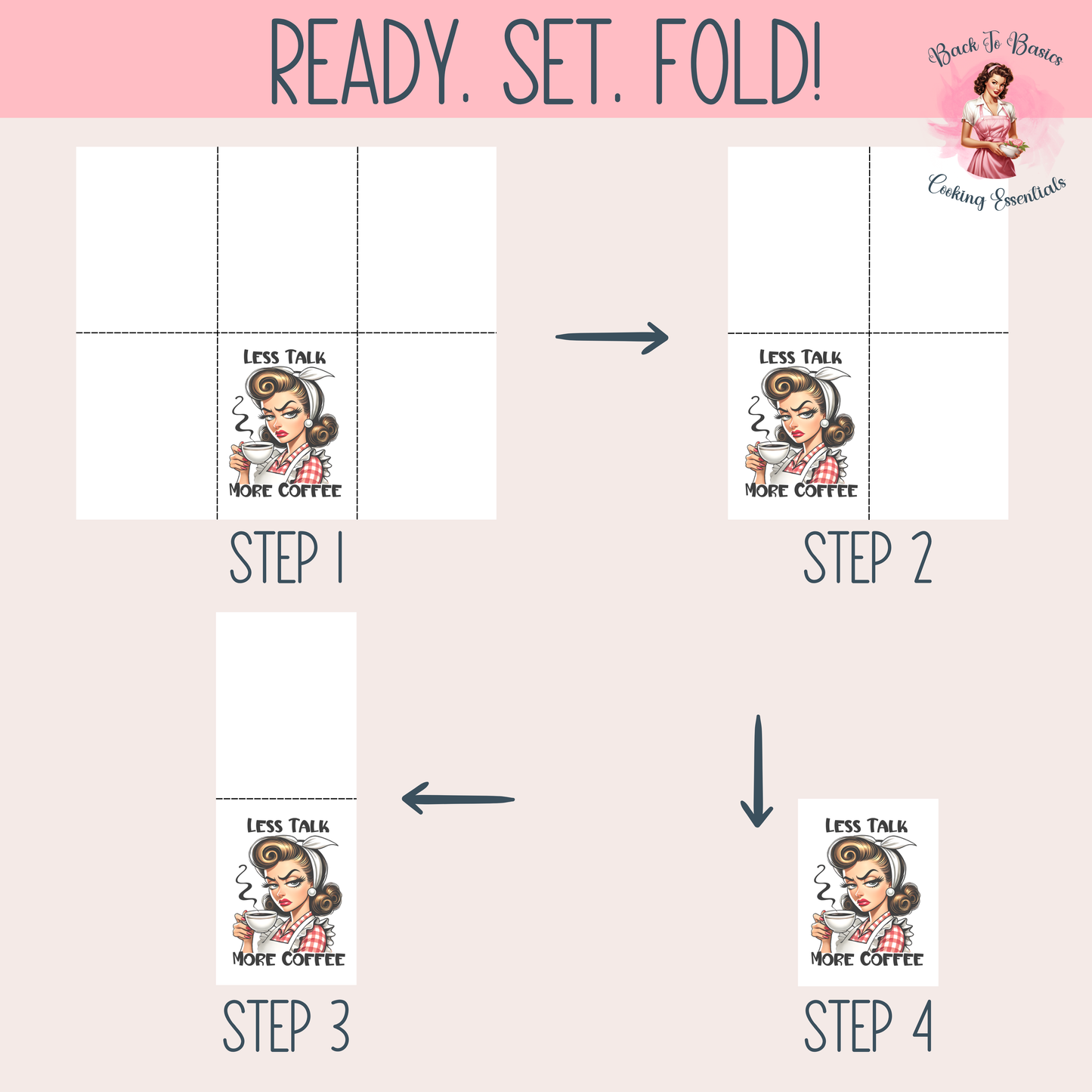 Vintage-Inspired "Less Talk More Coffee" Cotton Tea Towel - Humorous Kitchen Decor